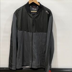 NWT FILA Men's Two-Tone Black and Gray Bomber Jacket XXL